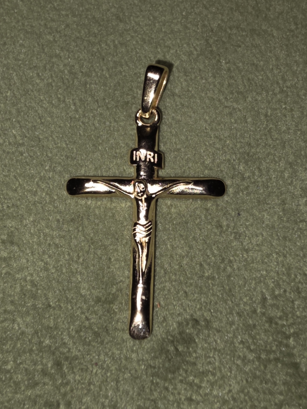 Gold Over 925 Sterling Crucifix Pendant Necklace - Classic Religious Jewelry
